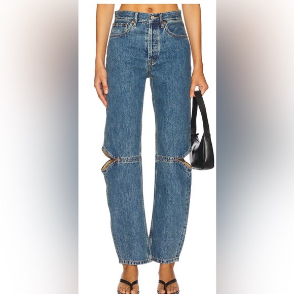 Women's Straight Leg Blue Jeans - Picture 1 of 11
